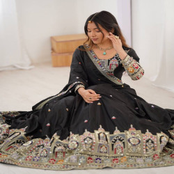 Embroidered Chinon Lehenga Choli Set